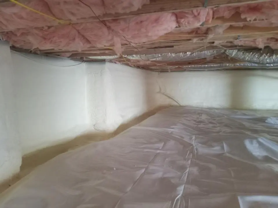 Crawl space encapsulation with closed-cell spray foam for Attic Insulation in Chanute